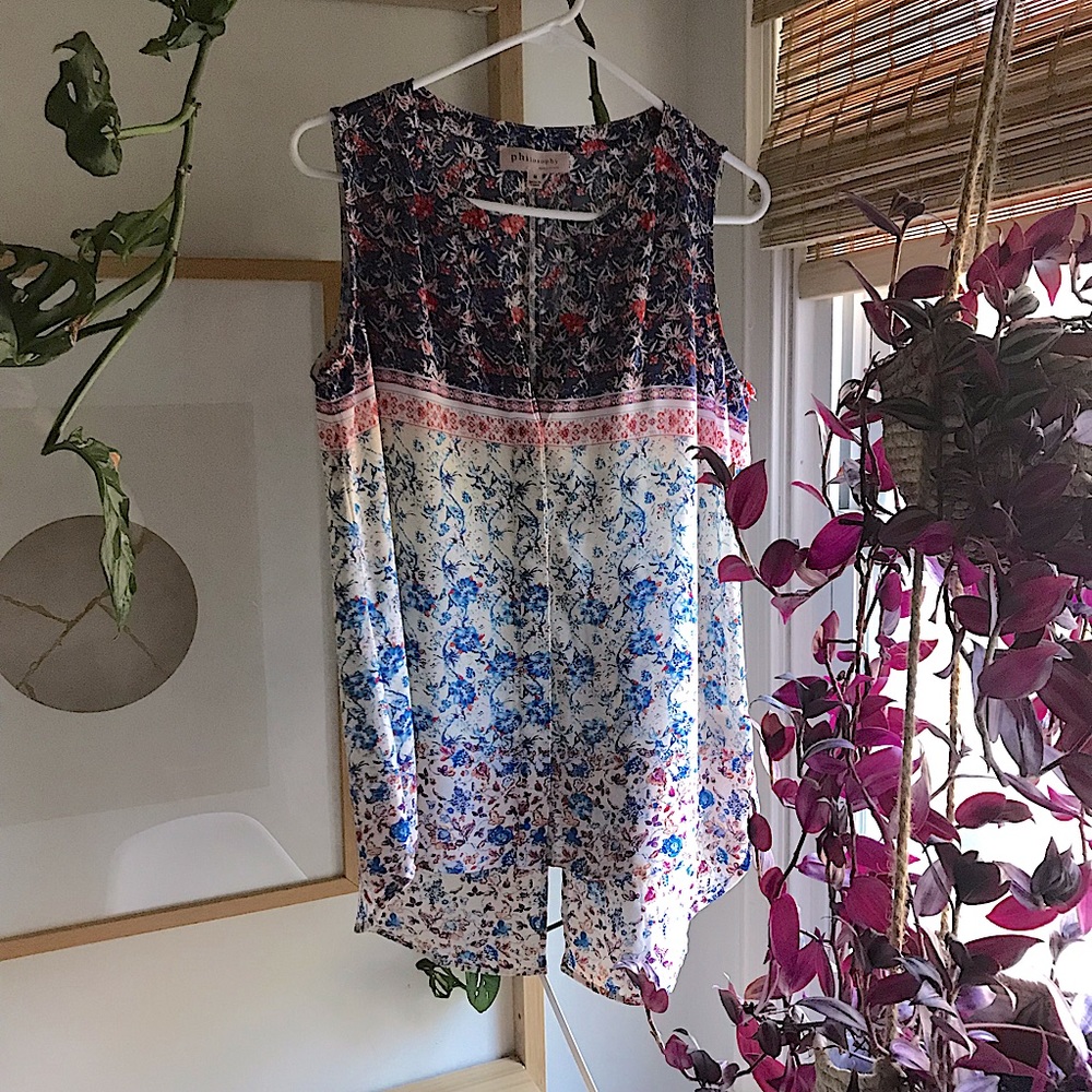 Philosophy Boho Floral Sleeveless Blouse